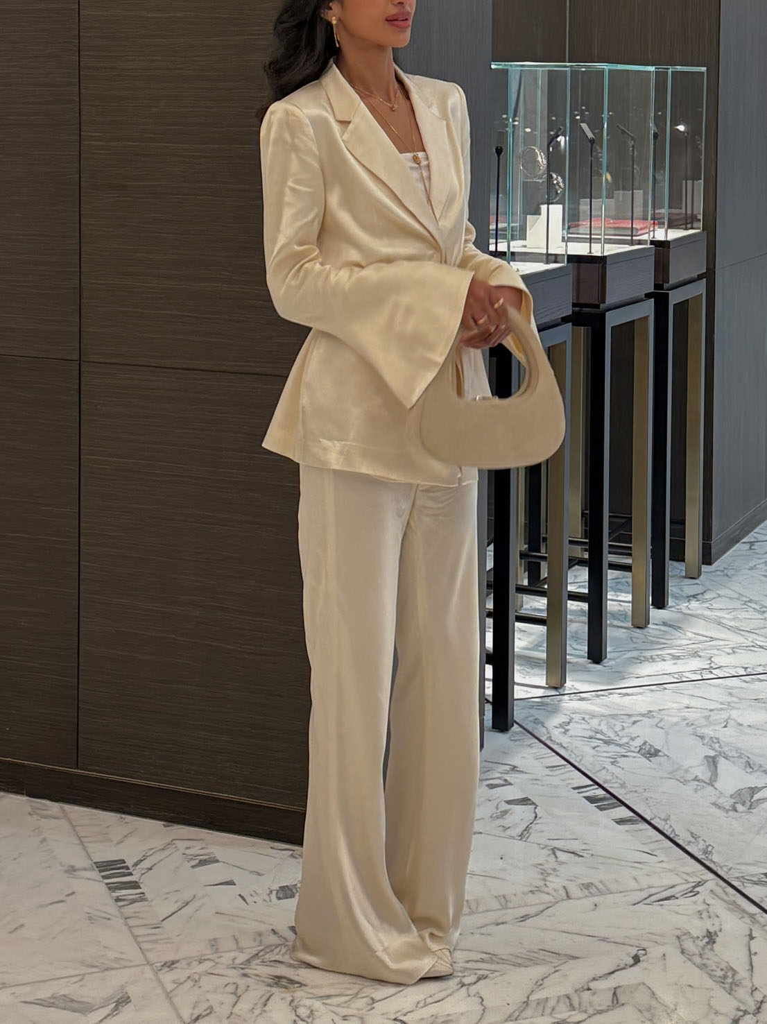 Belted Blazer With Slouchy Drape And Flared Sleeves