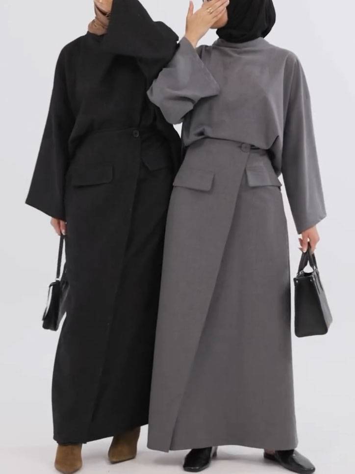 Minimalist Long Sleeve Top And Skirt Set