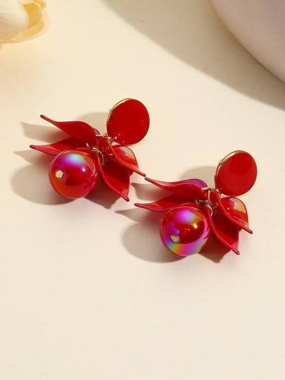 Vacation Style Colorful Flower Earrings