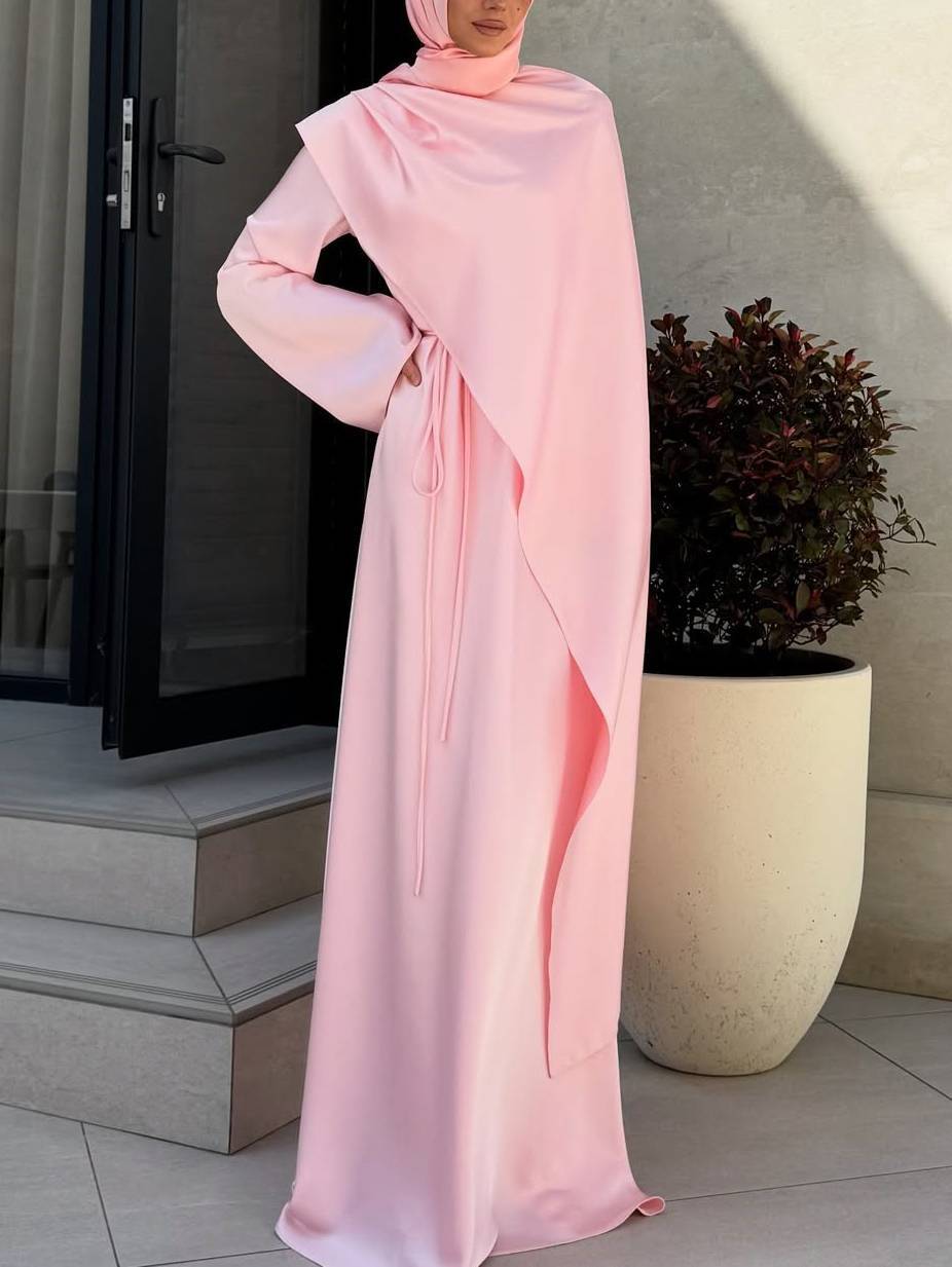 Slanted Hem Scraf Design Maxi Dress