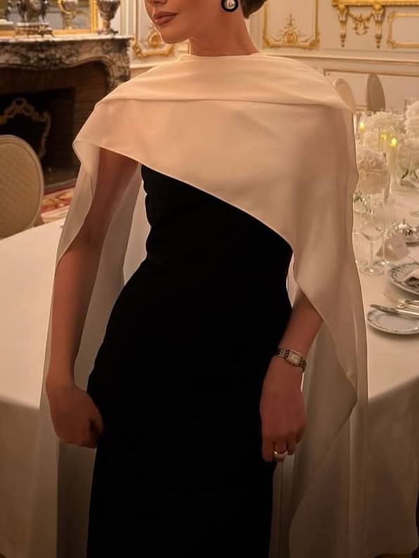 Unique Cape Design Maxi Dress