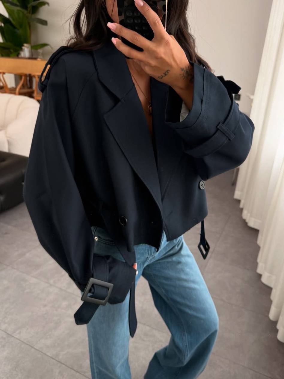 Short Belt Jacket Coat