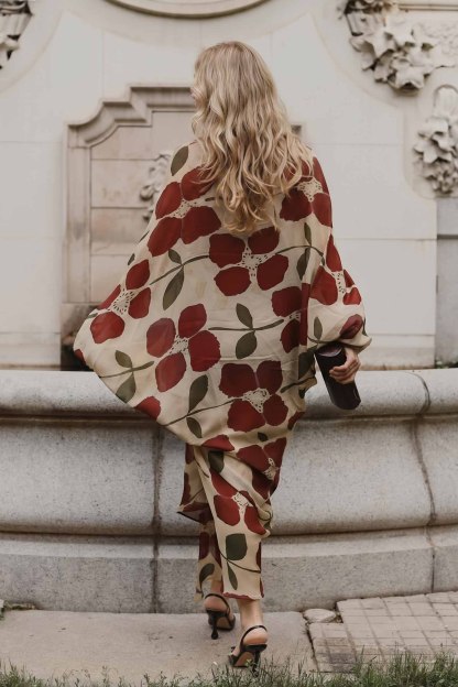 V-Neck Printed Loose Dress