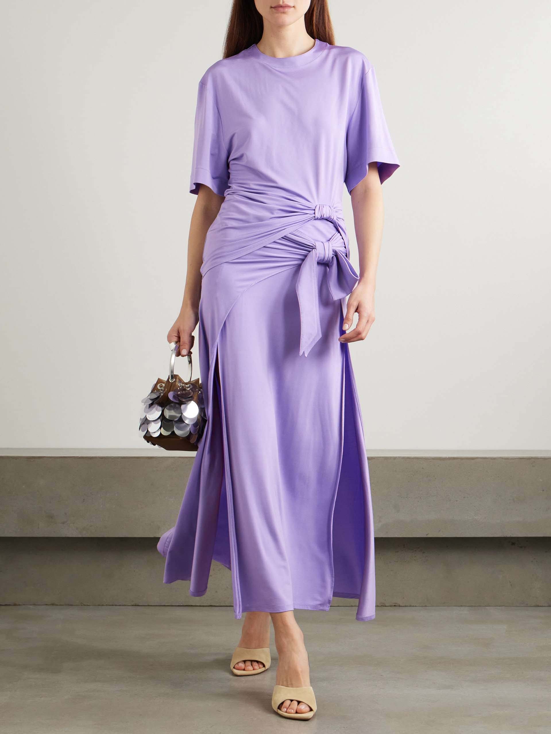 Modern Exquisite Knotted Pleated Stretch Jersey T-shirt