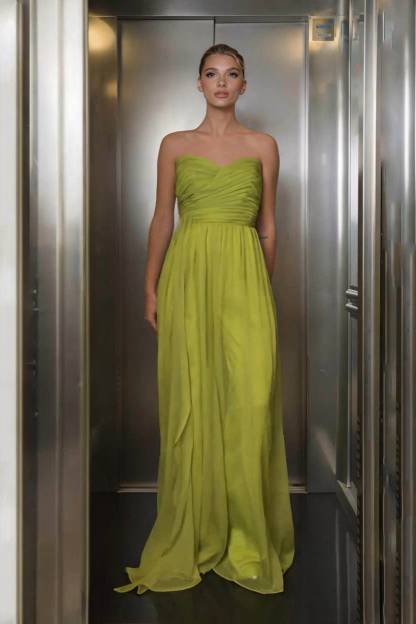 Strapless Ribbon Design Maxi Dress