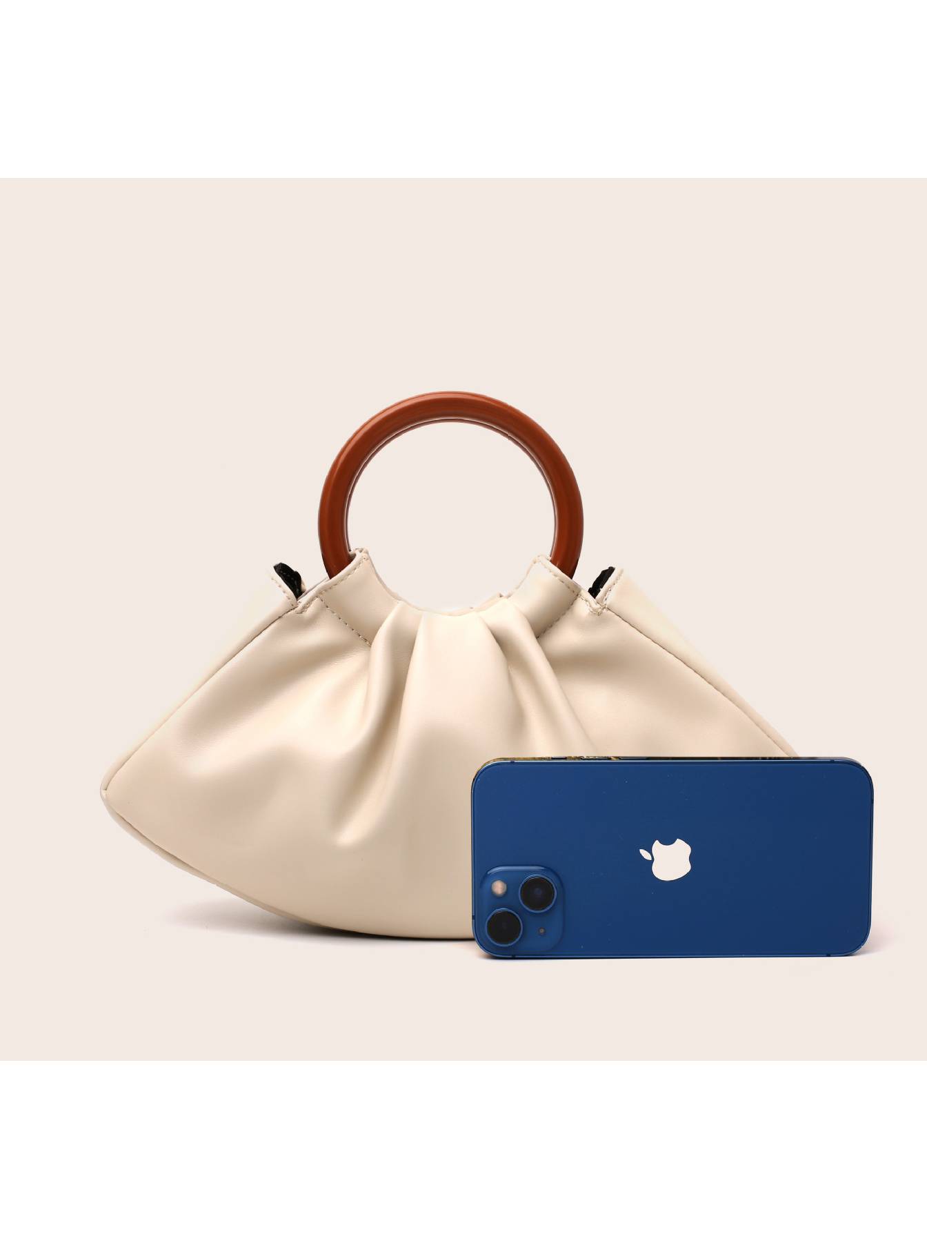 Pleated Shell-shaped Handbag