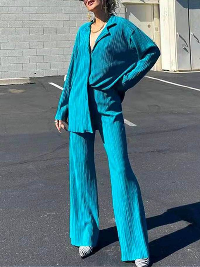 Textured Loose Casual Suit