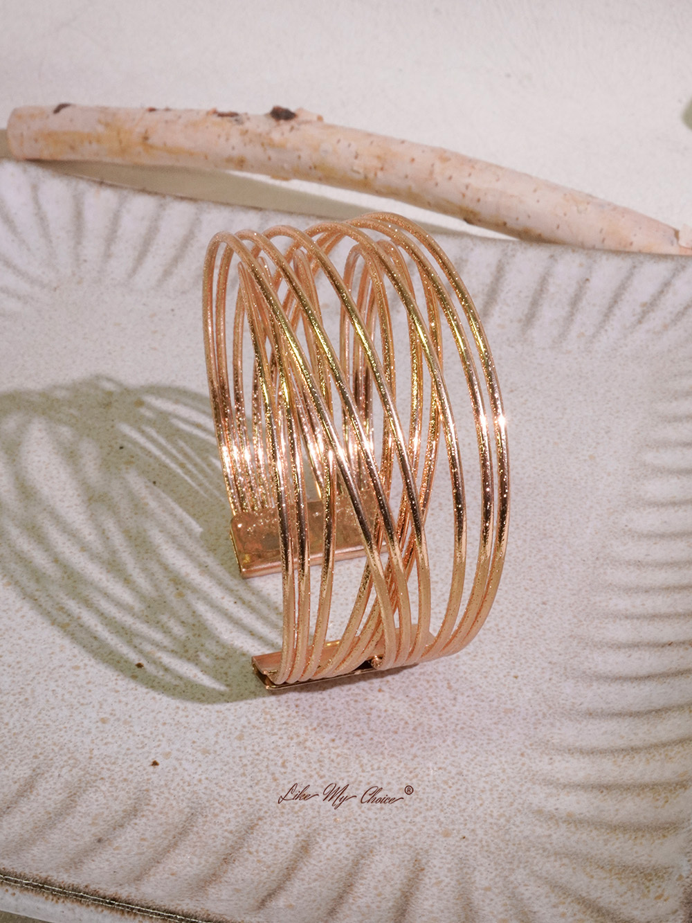 Metal Frosted Multi-Layered Bracelet Geometric Stacking Bracelet