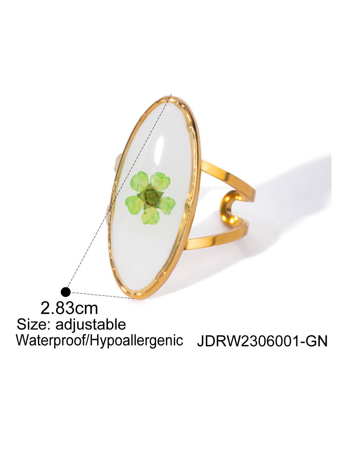 Sunflower Four-leaf Clover Eternal Flower Ring