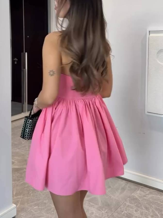 Tube Top High Waist Mini Dress