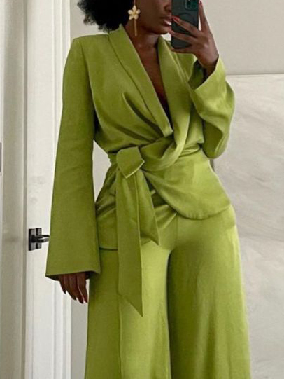 Exquisite Single-Breasted Tie-Down Blazer