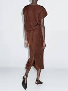 Minimalist Back Slit Midi Dress