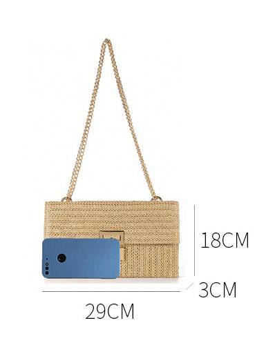 Straw Minimalist Clutch Chain Bag