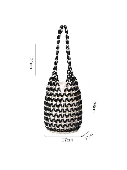 Hollow Woven Bucket Bag