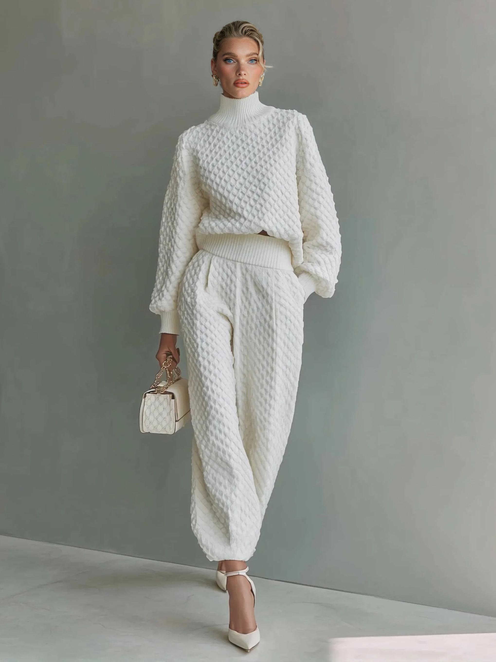 Casual Textured Knit Pullover