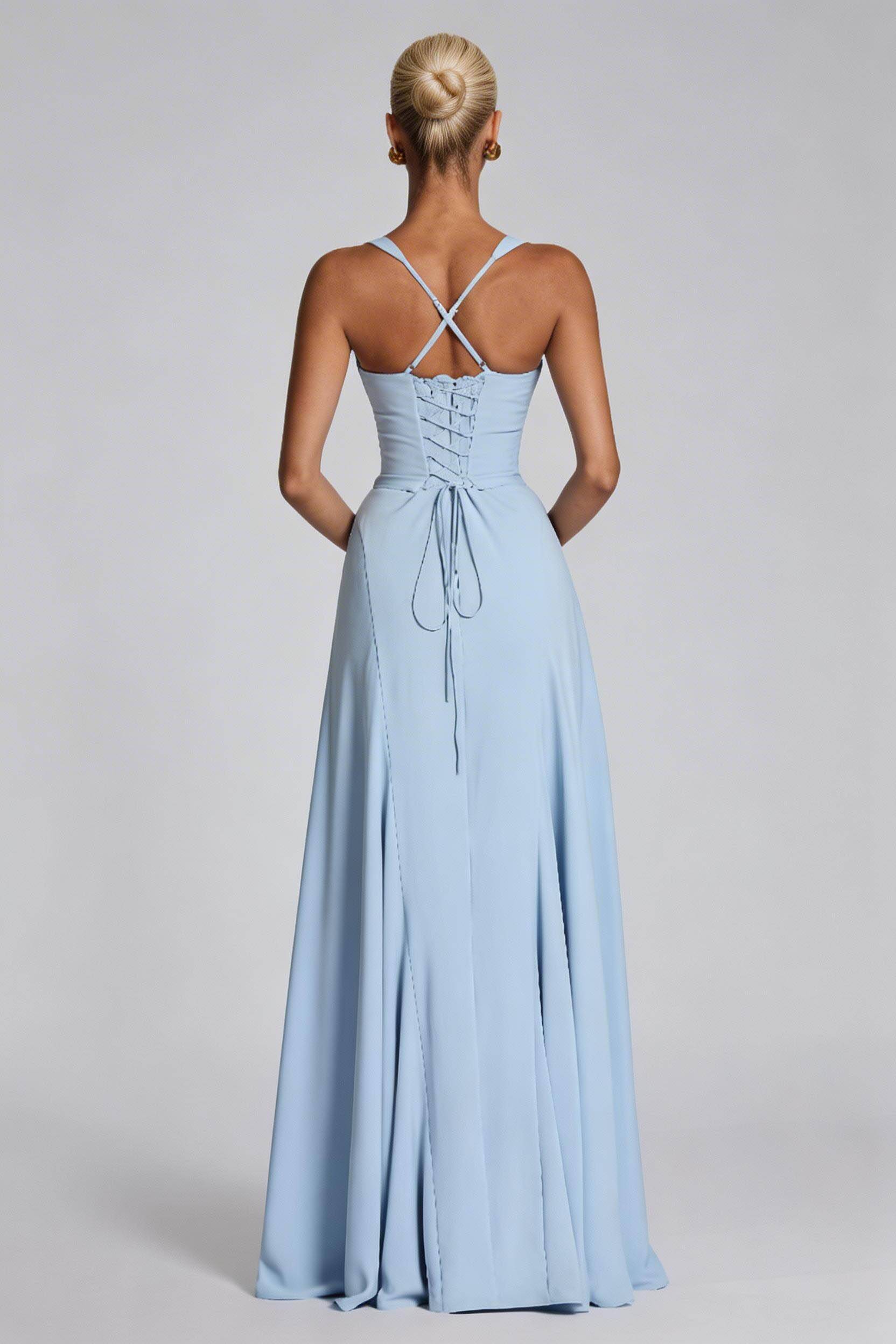 Sling Slim-Fit A- Line Maxi Dress