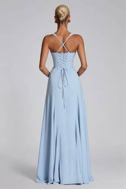 Sling Slim-Fit A- Line Maxi Dress