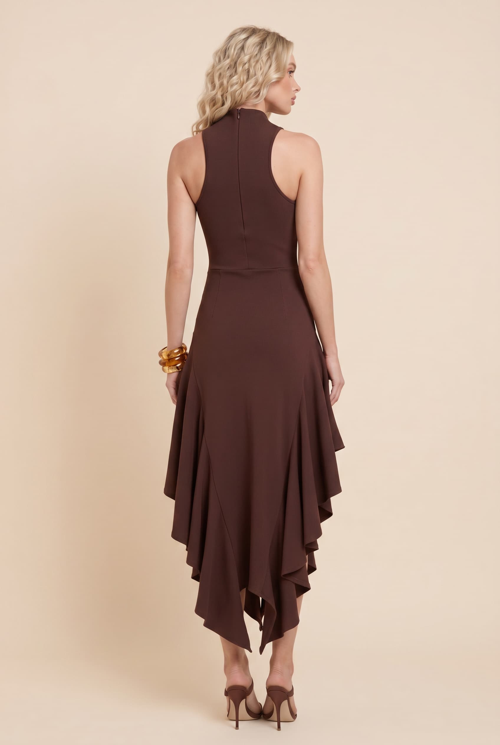 Sleeveless Irregular Hem Maxi Dress