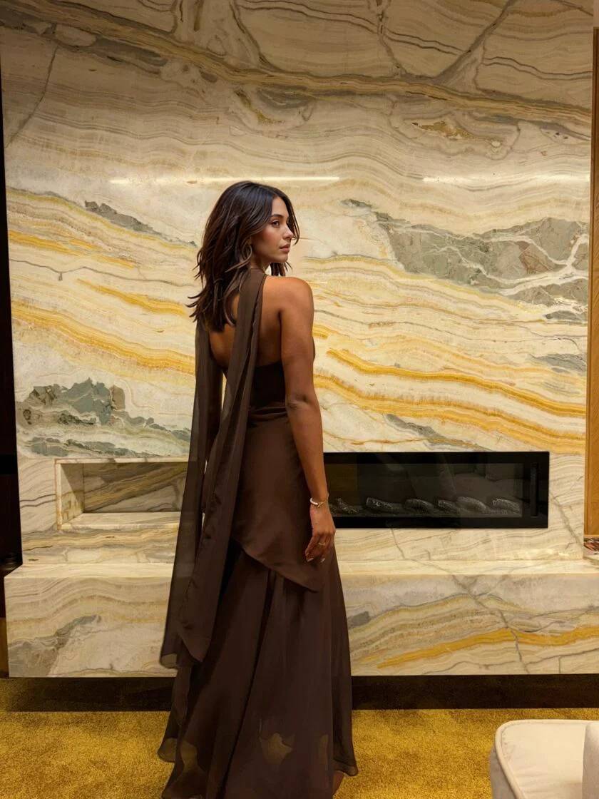 Tube Top Spliced ​​Dress with Scarf