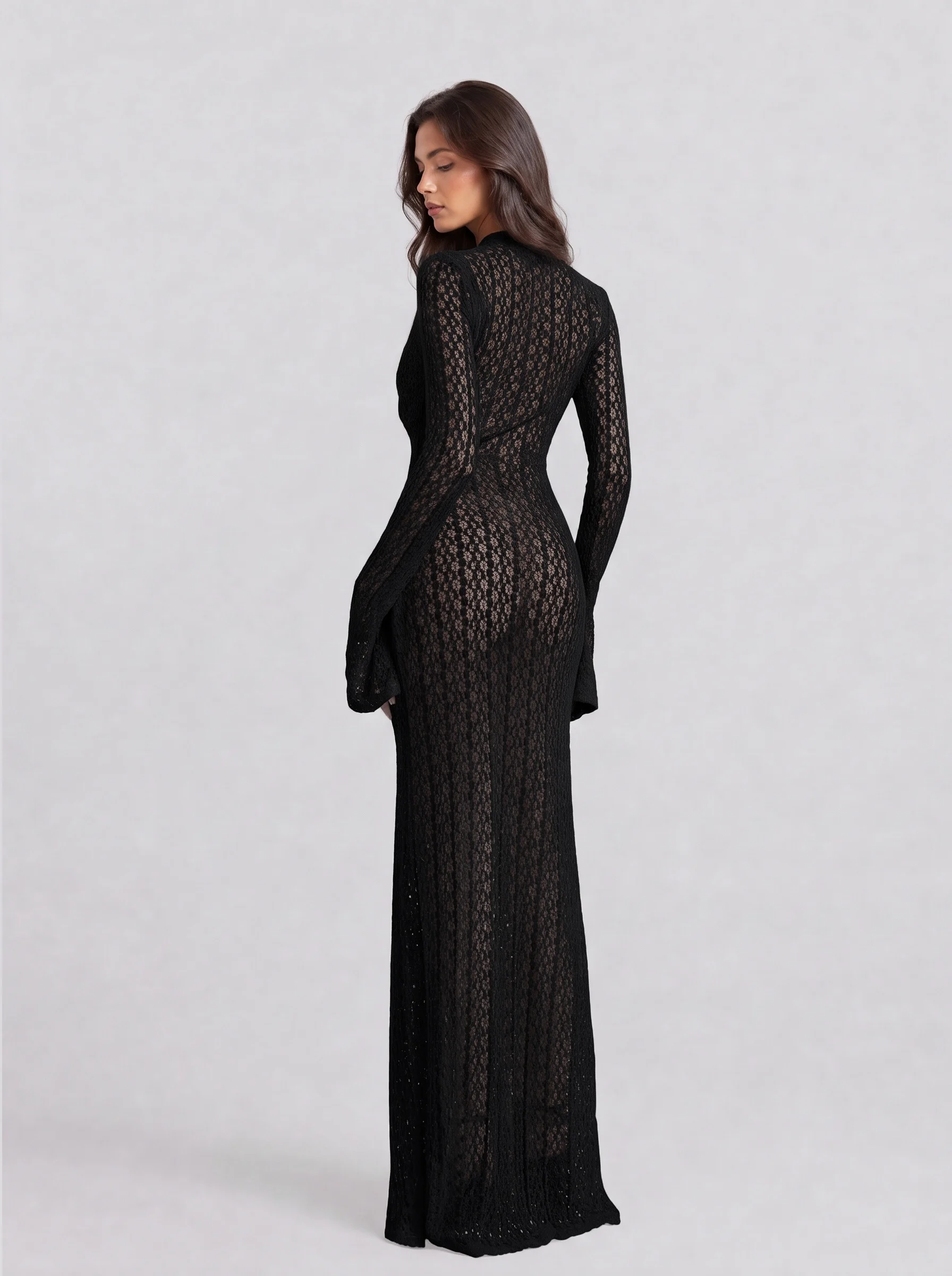 Sheer lace asymmetrical beach vacation dress [erp-image:9c9a359ff30c8931276a4a08]