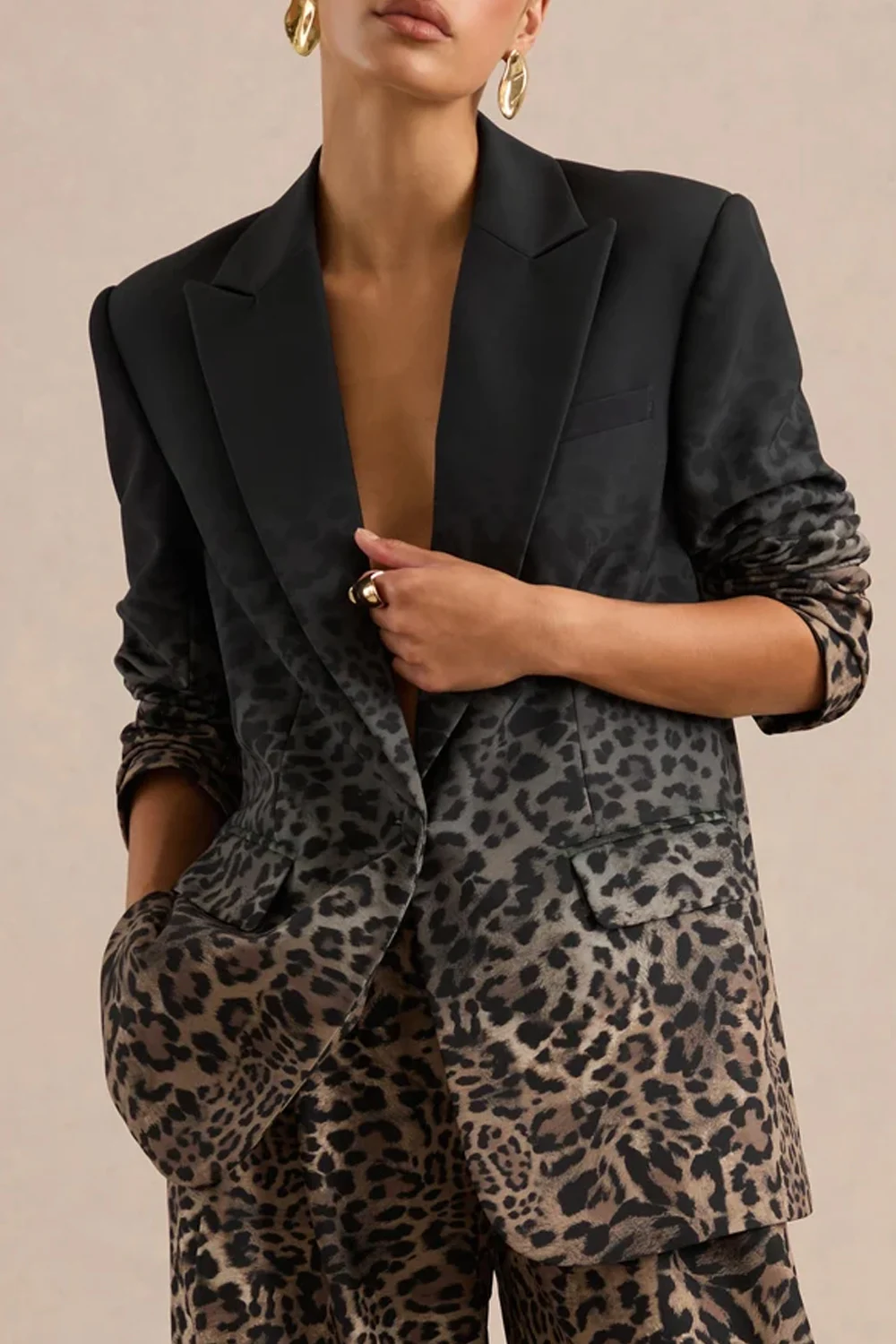 Ombré Leopard Print Blazer and Wide Leg Pants Two Piece Suit Set [erp-image:faba8a5a72f37cb5270f921c]