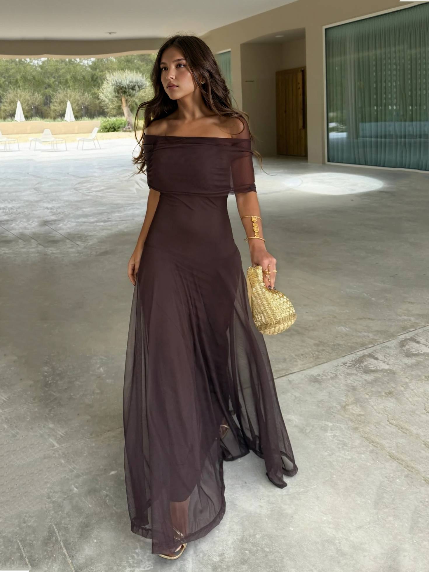 Two-Way To Wear Off-Shoulder Maxi Dress
