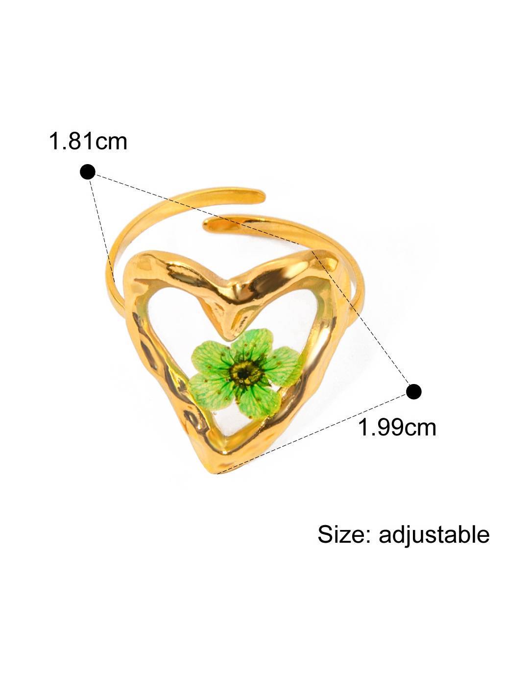Sunflower Four-leaf Clover Eternal Flower Ring