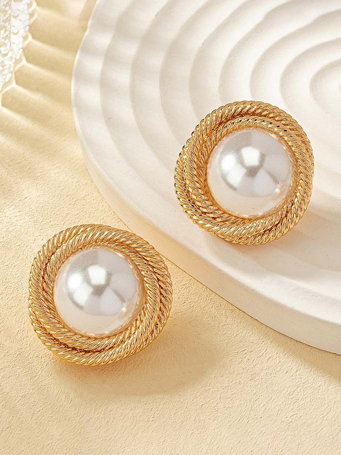 Pearl Wrap Thread Earrings