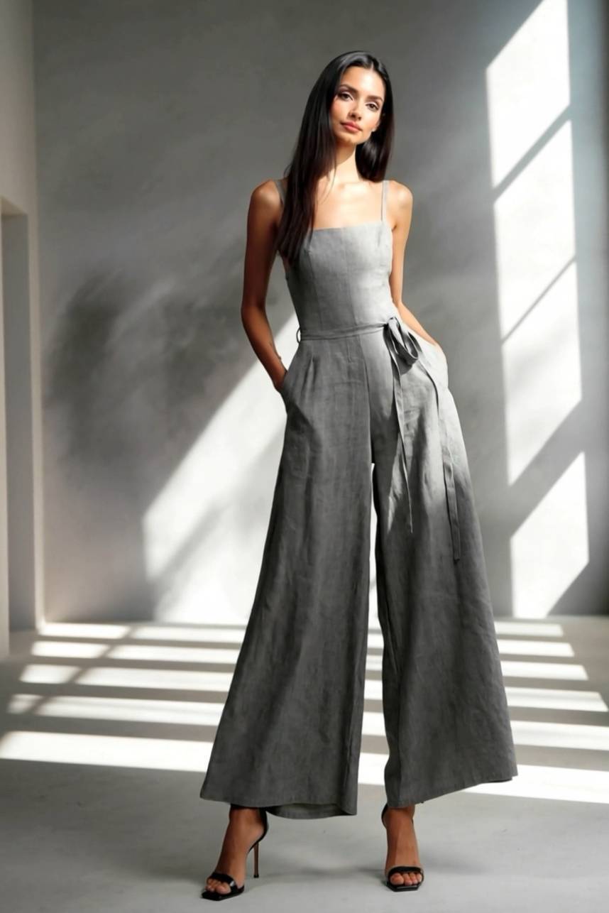Minimalist Strap Wide Leg Jumpsuit