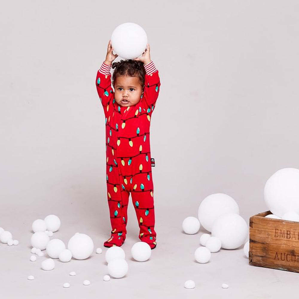 Red Christmas Bulb Hooded Home Matching Pajamas Set