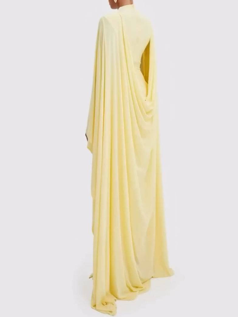 Cape Ribbon Design Maxi Dress