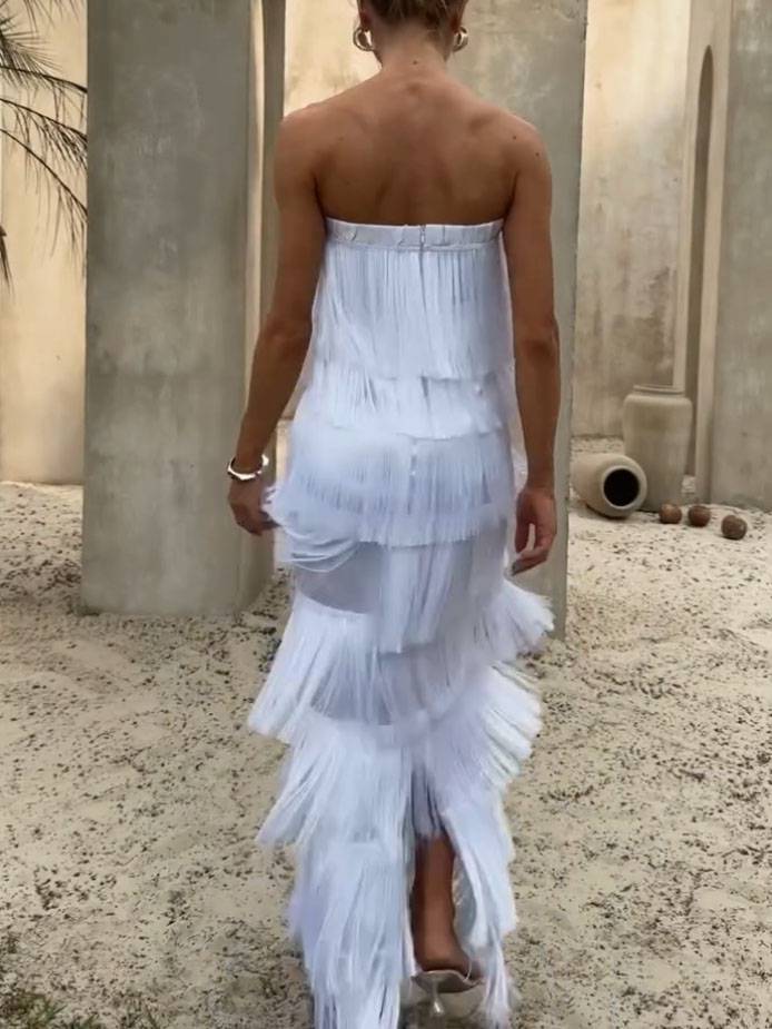 Tube Top Tassel Maxi Dress