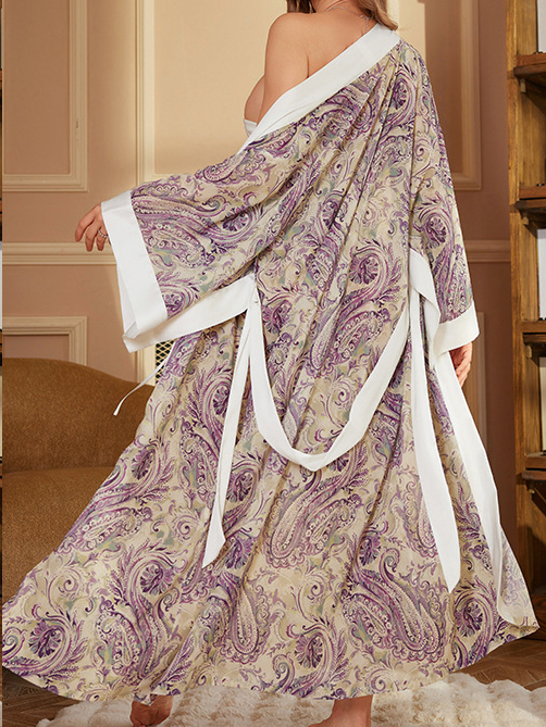 Printed Satin Nightrobe