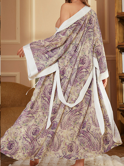Printed Satin Nightrobe