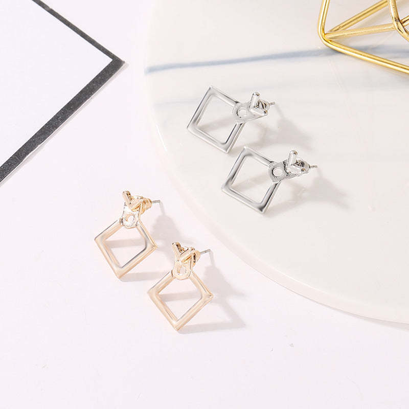 Trendy Cute Nickel Free Square Stud Earrings