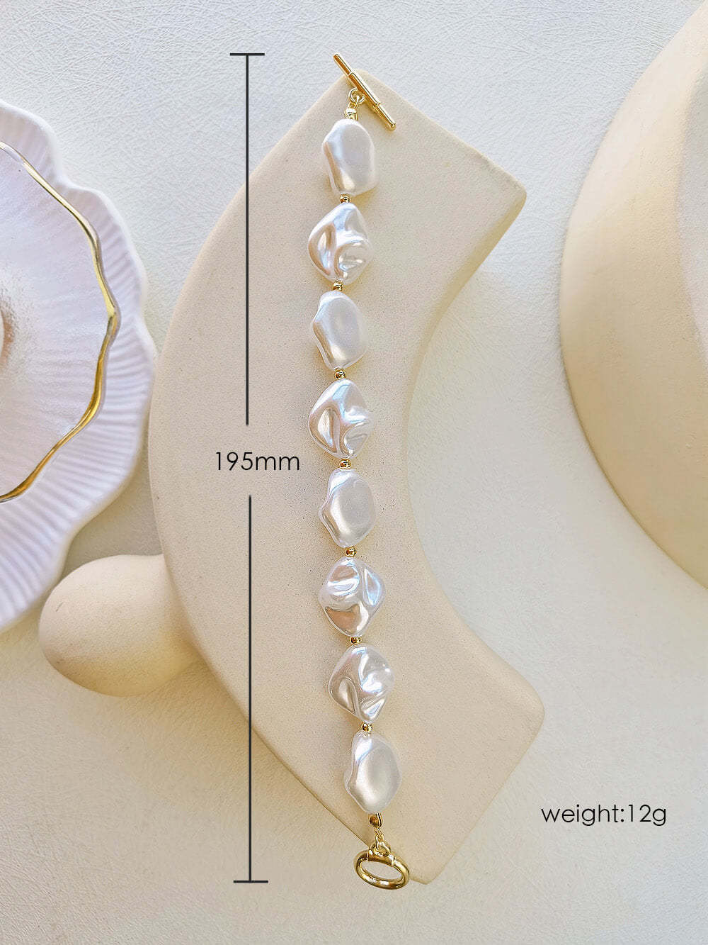 Lrregular Pearl T-Buckle Bracelet