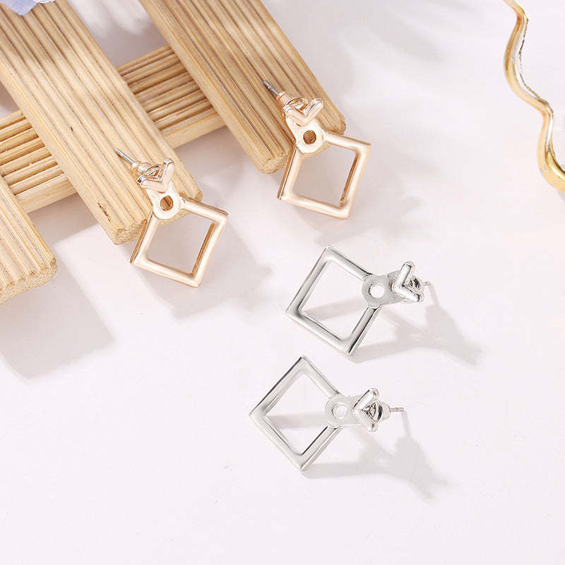 Trendy Cute Nickel Free Square Stud Earrings