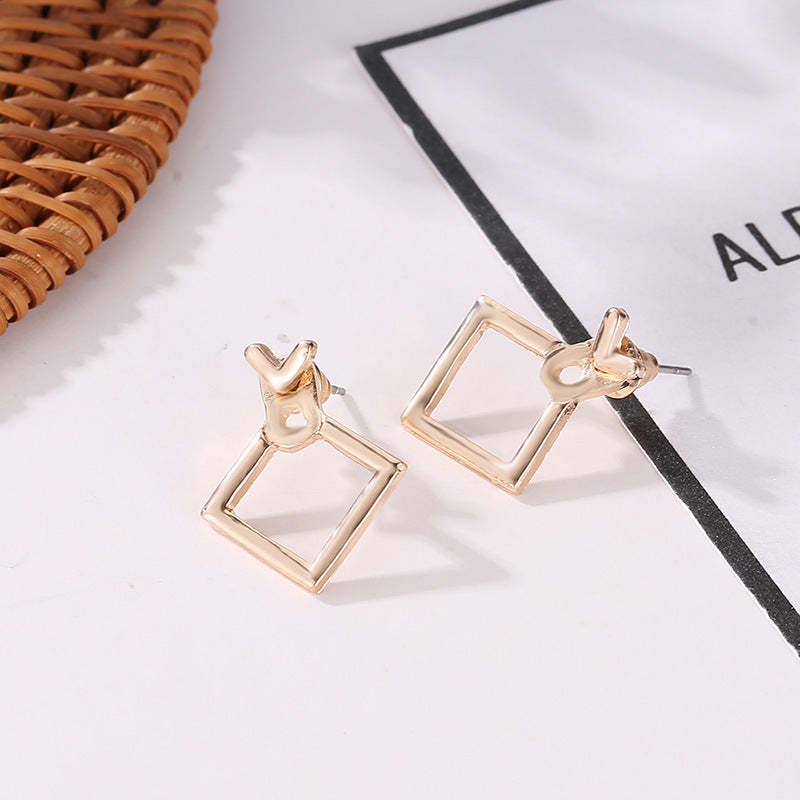 Trendy Cute Nickel Free Square Stud Earrings