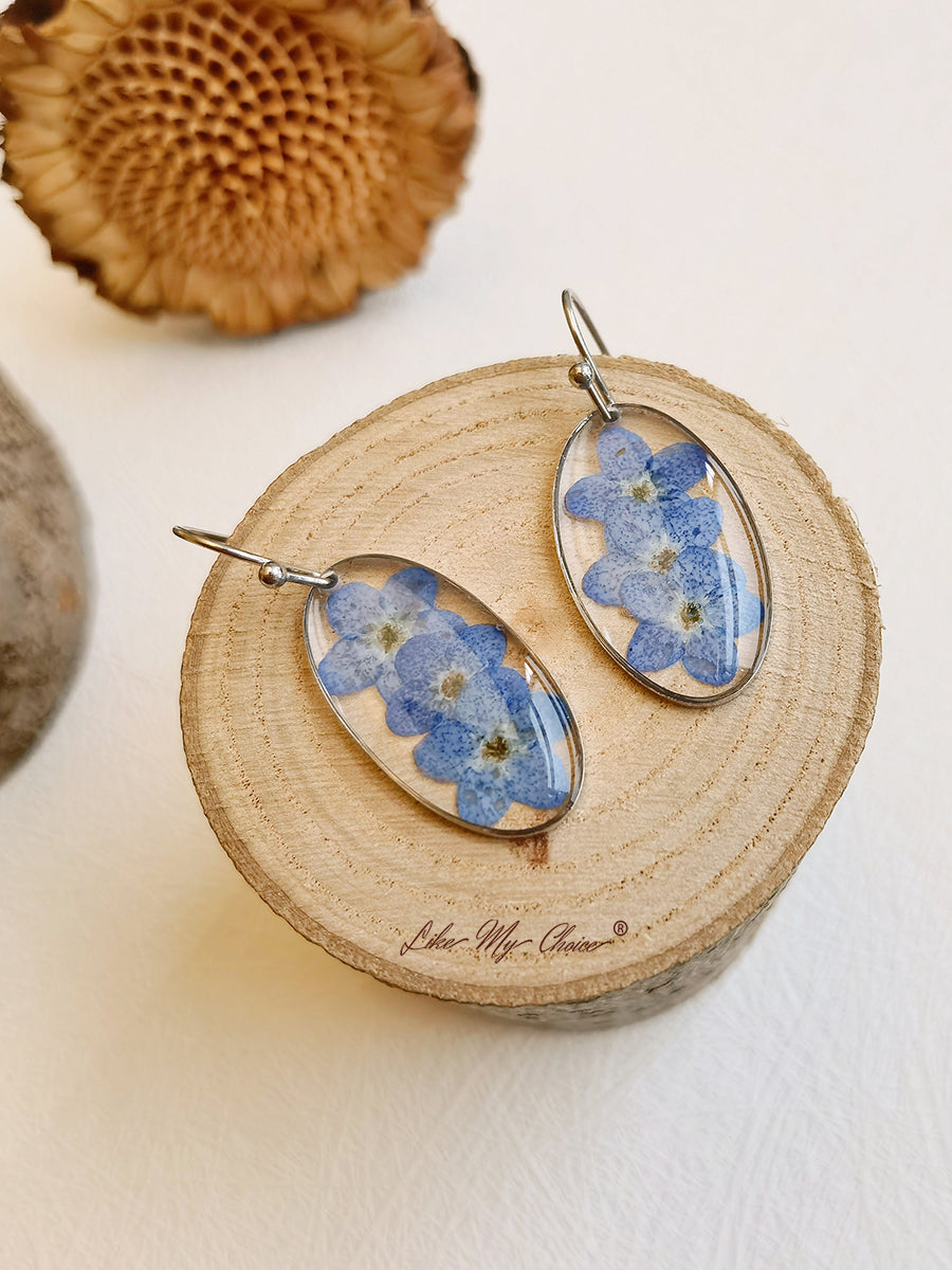Pendientes de gota de lágrima de flores "Forget me Nots"
