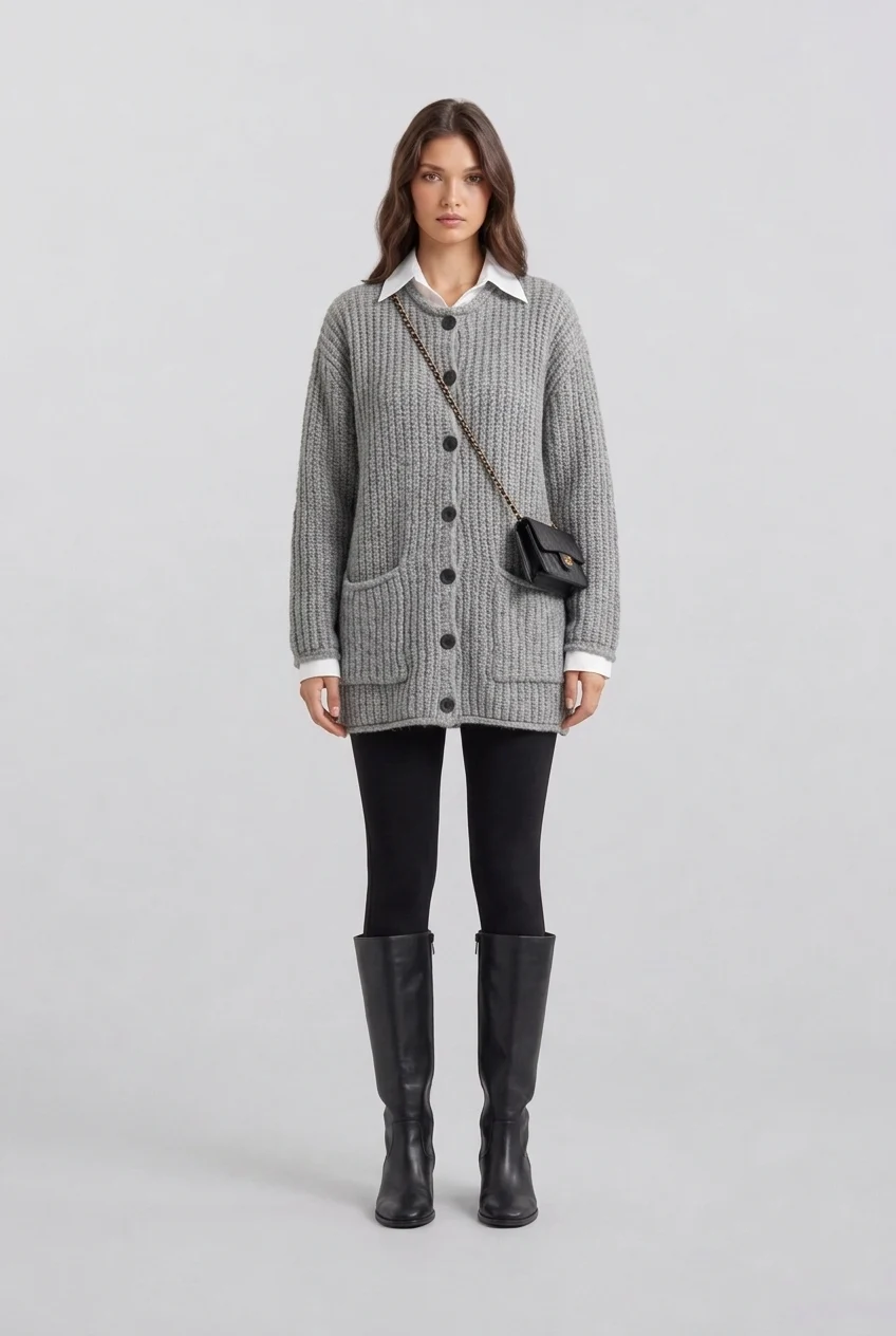 Chunky Ribbed Knit Button-Up Cardigan Sweater with Pockets [erp-image:7b54e83ea4acf3e66fc94135]