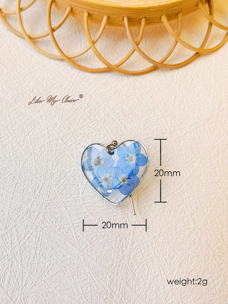 Pendientes de gota de lágrima de flores "Forget me Nots"
