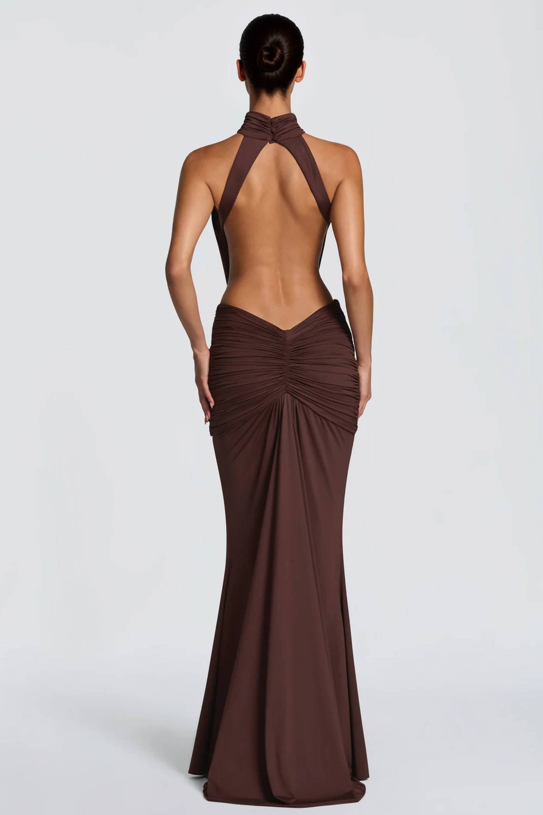 Halter-Neck Backless Maxi Dress