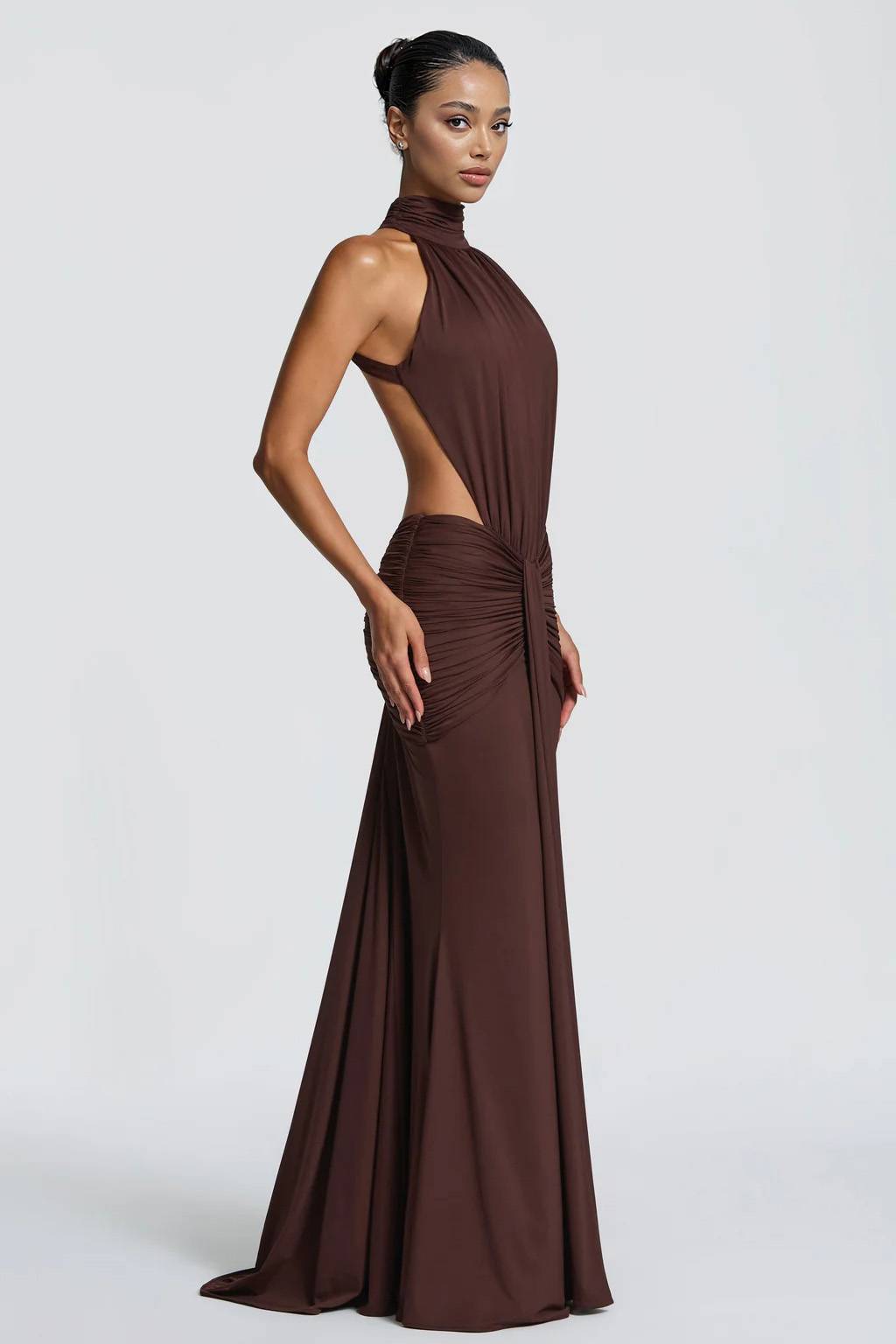 Halter-Neck Backless Maxi Dress