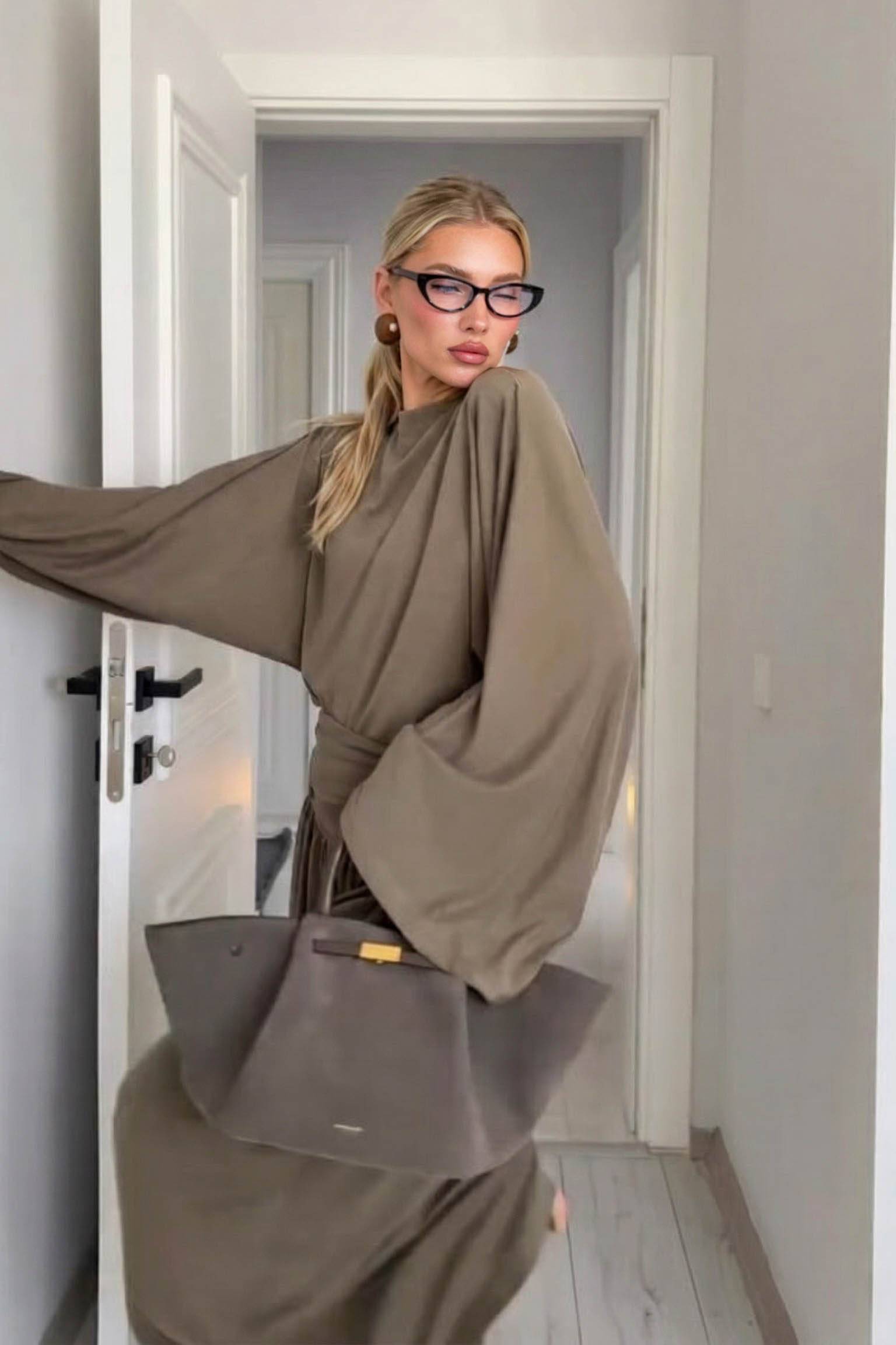 Casual Long-sleeved T-shirt And Wide-leg Pants Set