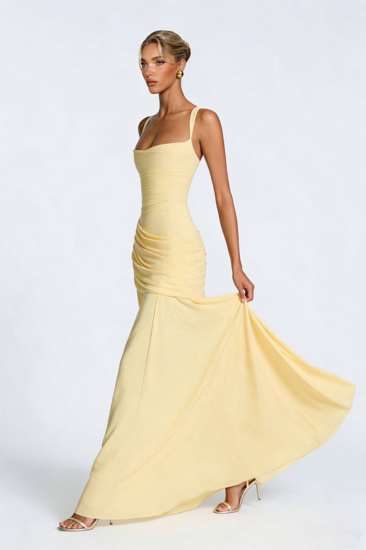 Sling Pleated Maxi Dress