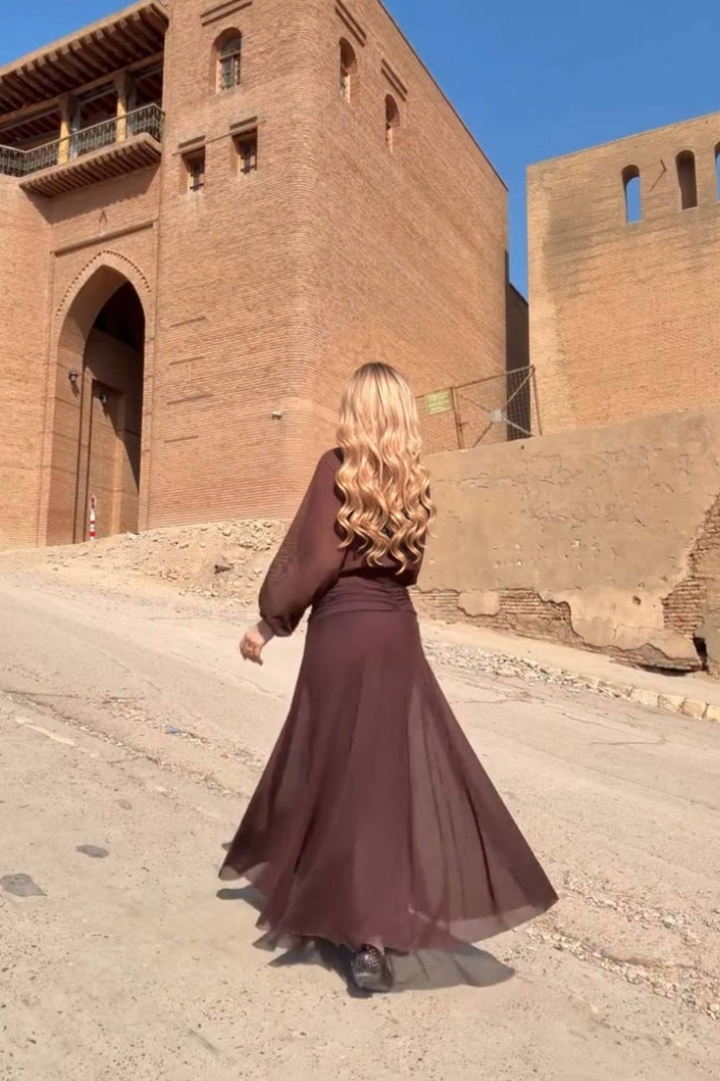 Chiffon Pleated Maxi Dress