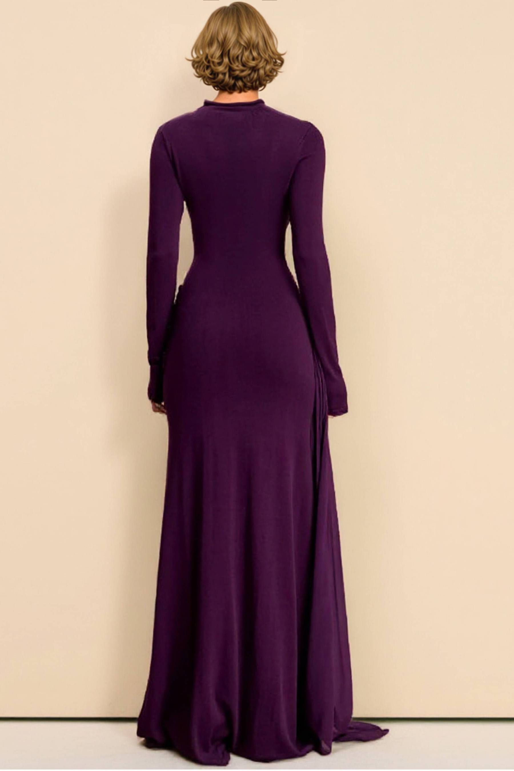 Pleated Ribbon Design Maxi Dress