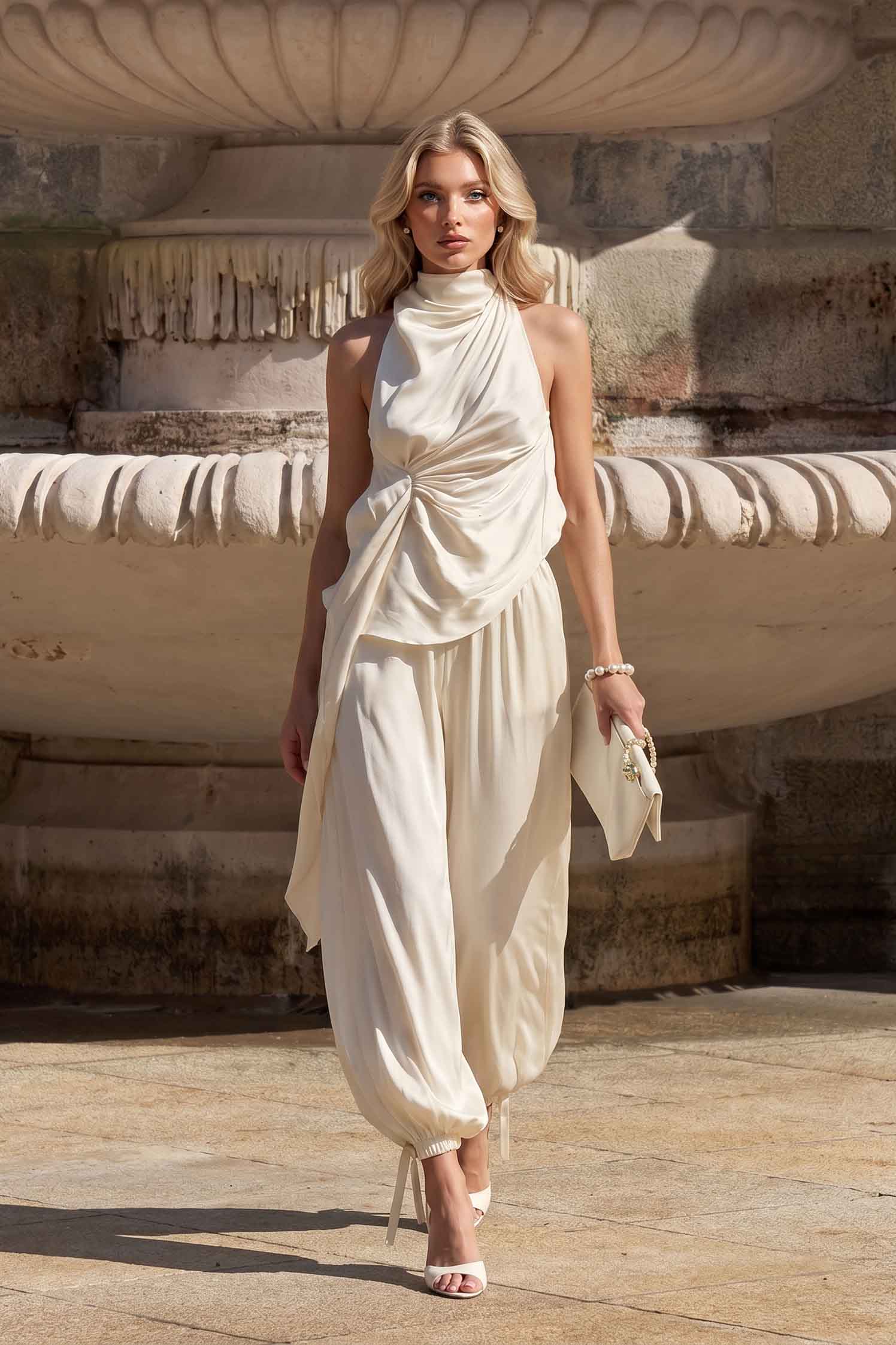 Pleated Top And Bloomers Set