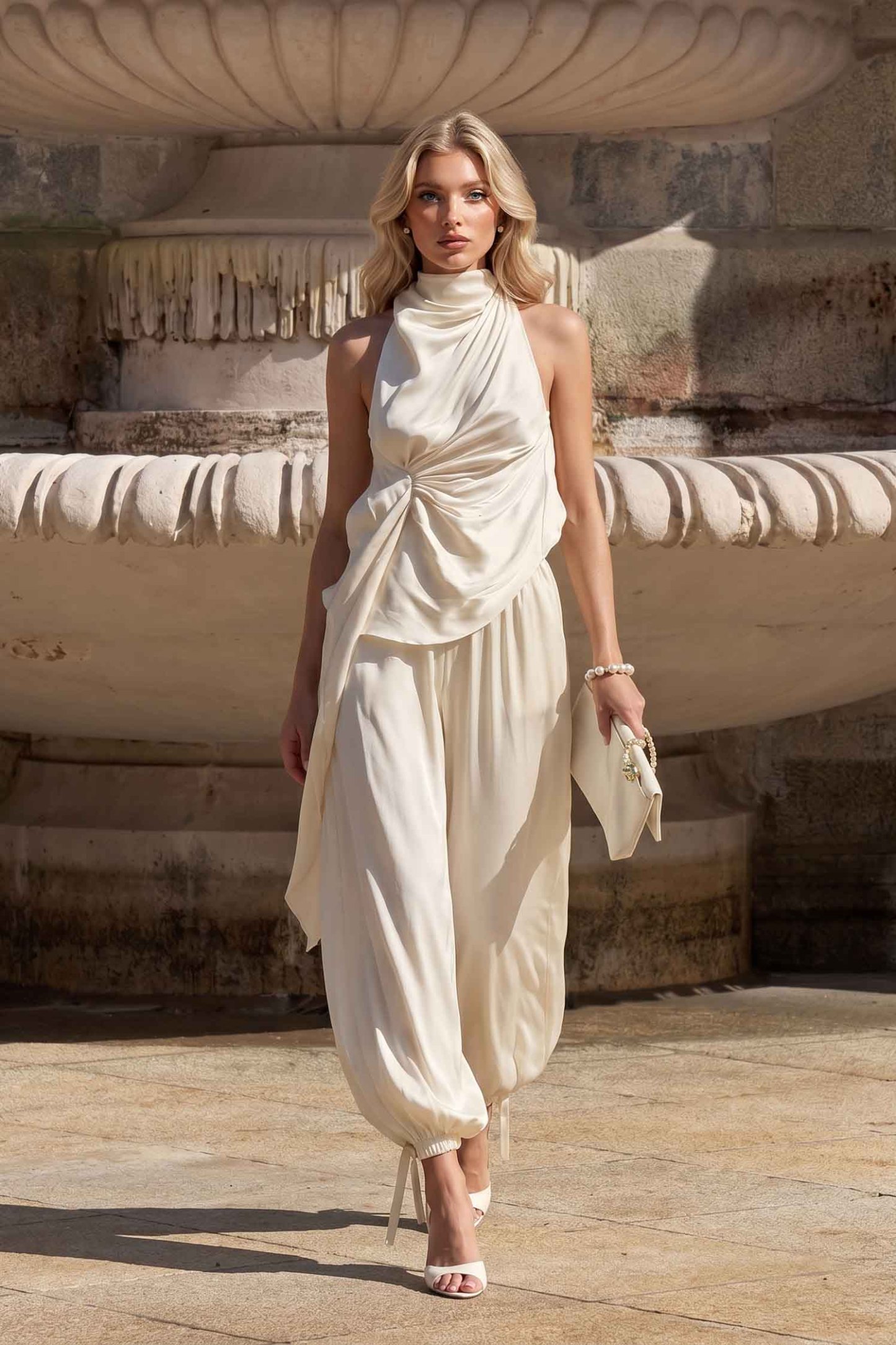 Pleated Top And Bloomers Set