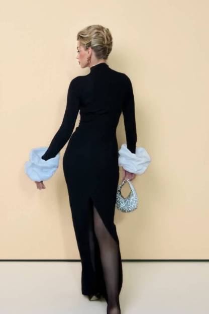 Slim Fit Floral Sleeve Maxi Dress